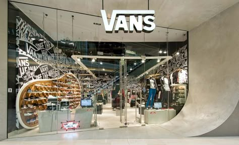 Skate Shop Design, Boutique Vans, Wall Hat Racks, Gallery Wall Template, Sneaker Vans, Shoe Store Design, Wall Hats, Salt Wash, Interior Architecture Drawing