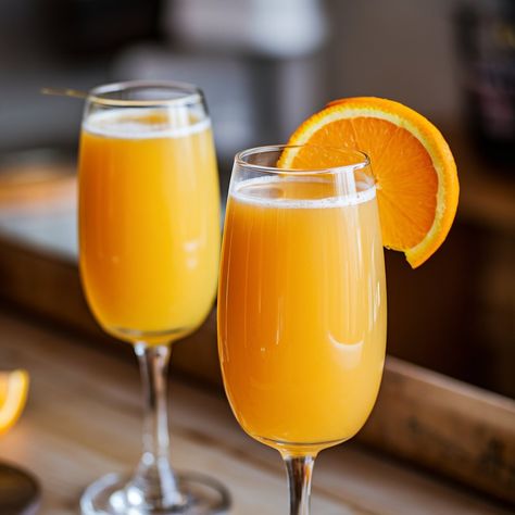 Start your brunch with a refreshing Mimosa! 🥂🍊 Perfectly bubbly and citrusy for any celebration. **Ingredients:** - 1 cup chilled champagne or sparkling wine - 1/2 cup fresh orange juice - 1 tablespoon orange liqueur (optional) - Fresh orange slices, for garnish **Directions:** 1. In a champagne flute, pour the chilled champagne or sparkling wine until it is about halfway full. 2. Carefully add the fresh orange juice, allowing the bubbles to settle. 3. If desired, add a splash of orange l... Orange Mimosa, Orange Liqueur, Fresh Orange, Orange Slices, Sparkling Wine, Orange Juice, Mimosa, Champagne Flute, Liqueur