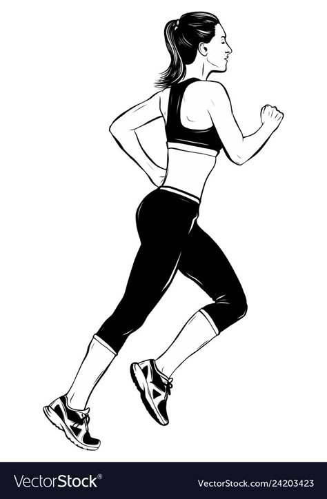 Running Woman Drawing, Running Illustration Drawings, Cardboard Horses, Marathon Illustration, Running Sketch, Runner Drawing, Runner Illustration, Sketchbook Lettering, Running Poses