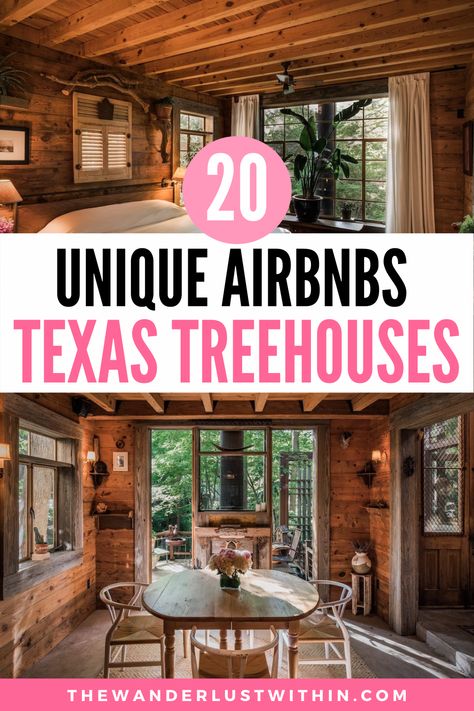 list of the best texas treehouse rentals on airbnb Treehouse Camping, Texas Glamping, Camping Texas, Road Trip Texas, Texas Vacation Spots, Treehouse Rentals, Treehouse Airbnb, Cabins In Texas, Treehouse Masters