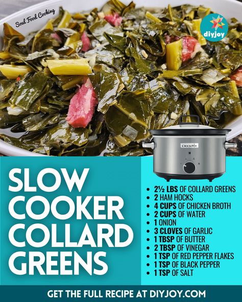 Easy Slow Cooker Collard Greens Recipe Collards In Crockpot, Slow Cooker Collard Greens, Easy Collard Greens, Crockpot Collard Greens, Best Collard Greens Recipe, Easy Collard Greens Recipe, Southern Collard Greens, Thanksgiving Board, High Potassium Foods