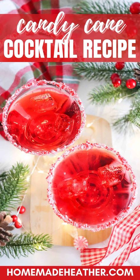 Candy Cane Cocktail Recipe Big Batch Christmas Cocktails, Candy Cane Cocktail Recipe, Christmas Vodka Cocktails, Candy Cane Cocktail, Easy Christmas Cocktail, Christmas Cocktails Vodka, Easy Christmas Cocktails, Apple Cocktail Recipes, Christmas Vodka