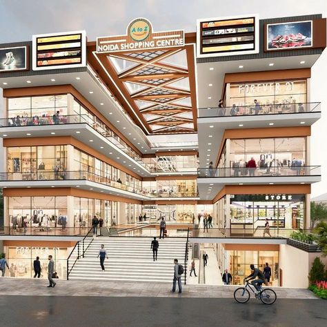 Shoping Complex Design, Clothing Shop Exterior, Modern Supermarket Design, Mall Plan Architecture Shopping Center, Company Exterior Design, Comercial Building Design, Commercial Complex Plan, Mall Architecture Design, City Design Concept