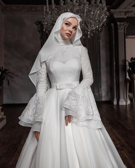 Dream Wedding Dresses Hijab, Dresses Modest Elegant, Islamic Wedding Dress Hijab Bride, Hijab Wedding Gown, Wedding Dresses With Hijab, Muslim Dress Wedding, Wedding Dress Islamic, Hijabi Wedding Dress, Muslim Wedding Dress Hijab Bride