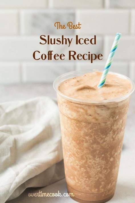 Overtime Cook - The Home of Real Life Kosher Cooking Frozen Ice Coffee Recipe, Keto Frozen Coffee Recipe, Iced Coffee Slushie, Slushy Iced Coffee, Coffee Slushy Recipes, Iced Coffee From Hot Coffee, Ninja Slushie Machine Coffee Recipes, Coffee Slush Recipes, Scooters Carmelicious Blender Recipe