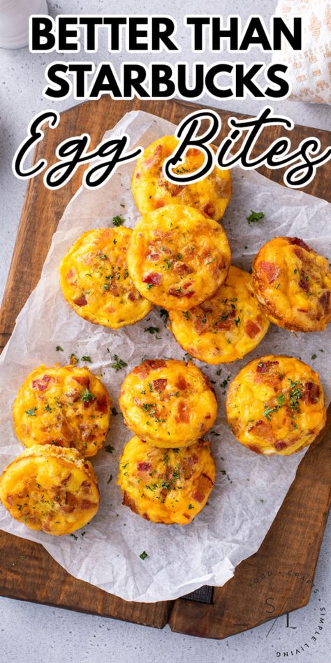 Homemade Egg Bites, Starbucks Egg Bites, Egg Bites Recipe, Breakfast Bites, Salad Pasta, Egg Bites, Egg Muffins, Breakfast Meal Prep, Breakfast Recipes Casserole