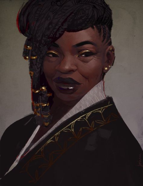 Old Black Woman Art, Black Woman Character Design, Wrinkles Art, Cult Leader, Fantasy Portraits, Dungeons And Dragons Characters, Black Characters, Black Artwork, Dnd Art