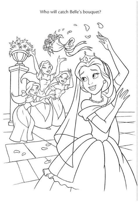 Wedding Wishes 14 | From BarnesAndNoble.com Posted to: Epic … | Flickr Beauty And The Beast Coloring, Belle Coloring Pages, Disney Colouring Pages, Cinderella Coloring Pages, Wedding Coloring Pages, Disney Princess Colors, Disney Princess Coloring Pages, Princess Coloring Pages, Disney Colors