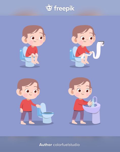 Toilet For Kids, Toilet Illustration, Toilet Cartoon, Kids Toilet, Blue Girl, Girl Character, Water Blue, Train Pictures, Graphic Editing