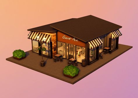 Sims 3 Coffee Shop, Sims 4 Lots Restaurant No Cc, Sims4 Coffee Shop, Sims Shop Ideas, Ts4 Cafe Cc, Sims4 Lots No Cc, Sims Coffee Shop, Ts4 Lots Cc, Sims 4 Boba Shop