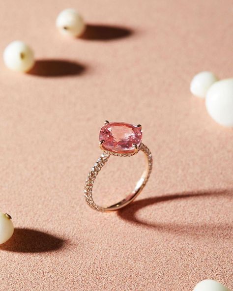 The one | Bespoke | • Rose Gold - Padparadscha Sapphire - Champagne diamonds • • • #gemstones #jewelry #bespoke #ring #creation #rosegold… | Instagram Luxury Pink Sapphire Ring Gift, Luxury Pink Sapphire Ring With Rose Cut Diamonds, Elegant Pink Sapphire Rose Cut Diamond Rings, Padparadscha Sapphire Ring, Pink Academia, Sapphire Rings, Padparadscha Sapphire, Gemstones Jewelry, Beautiful Engagement Rings