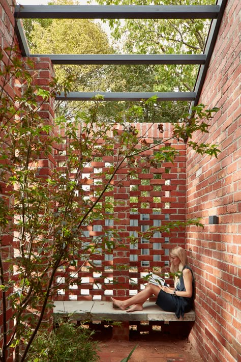 Recycled Brick, Townhouse Designs, Brick Architecture, Garden Architecture, Brick Facade, Brick Design, The Design Files, Brickwork, Residential Architecture