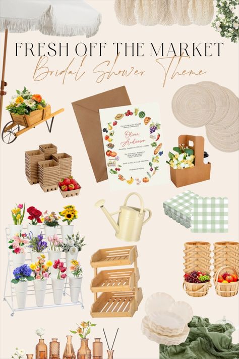 Fresh off the Market Bridal Shower … curated on LTK Southern Theme Bridal Shower Ideas, Bright Boho Bridal Shower Ideas, Garden Party Bridal Shower Activities, Cute Bridal Shower Theme, Brunch Food Bridal Shower Ideas, Backyard Garden Bridal Shower Ideas, She’s Off The Market Theme, Summertime Bridal Shower Ideas, Perfect Pair Bridal Shower Ideas