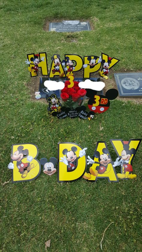 Graveside Decorations, Grave Ideas, Grave Blanket, Cemetary Decorations, Monster Inc Cakes, Baby Brothers, Gravesite Decorations, Cemetery Decorations, Happiest Birthday