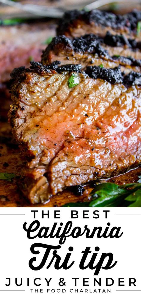 Tri Tip On The Grill, Tip Steak Recipes, Tri Tip Steak Recipes, Tritip Recipes, Tri Tip Roast, Tri Tip Steak, Cooking Tri Tip, Beef Tri Tip, Tip Roast