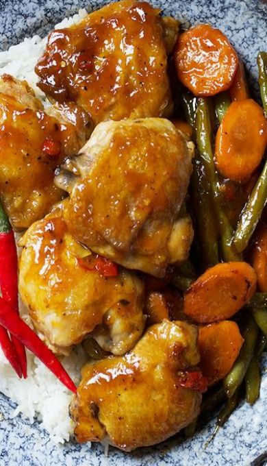 Sweet And Sour Chicken Legs Recipe, Chinese Chicken Thigh Recipes, Sweet And Sour Chicken Thighs, Chicken Thigh Fillet Recipes, Sticky Bbq Chicken, Chicken Thigh Seasoning, Cooking With Fresh Herbs, Crockpot Chicken Thighs, Bbq Chicken Thighs