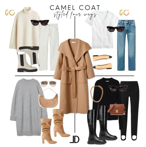 Wool Coat Women Outfit, Wrap Coat Outfit, Wool Coat Outfit, Camel Wool Coat, Casual Outfit Inspiration, Wool Coat Women, Coat Outfit, Fashion Pics, Wrap Coat