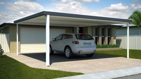 2020 How Much Does a Carport Cost? - hipages.com.au Carport Fence, Build A Carport, Diy Shed Ideas, Wood Carport, Car Garage Design, Repair Concrete Driveway, Carport Addition, Cantilever Carport, Canopy Carport