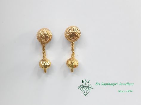 Gold Tops Earrings, Gold Earrings Designs New Model, Tops Earrings, Gold Tops, New Gold Jewellery Designs, Gold Earrings Models, Fancy Jewelry Necklace, Simple Embroidery Designs, Antique Bridal Jewelry