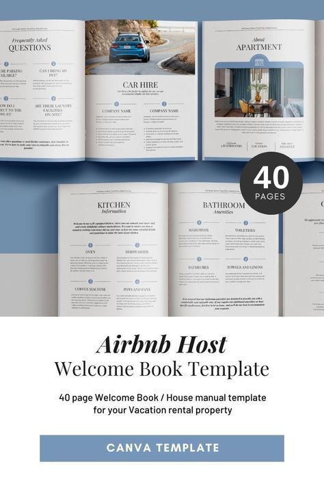 Enhance the guest experience with our Airbnb Welcome Book Template— a must-have for any vacation rental property! This comprehensive guide provides everything guests need to know to enjoy their stay, from house rules to local recommendations. Designed on Canva, it offers complete customization, enabling you to add, edit, or delete sections as per your requirements. Introduction Quotes, Guide Book Design, Vacation Rental Host, Airbnb Welcome Book Template, Layout Background, Airbnb Hosting, Airbnb Welcome Book, Listing Presentation, Graphic Design Books