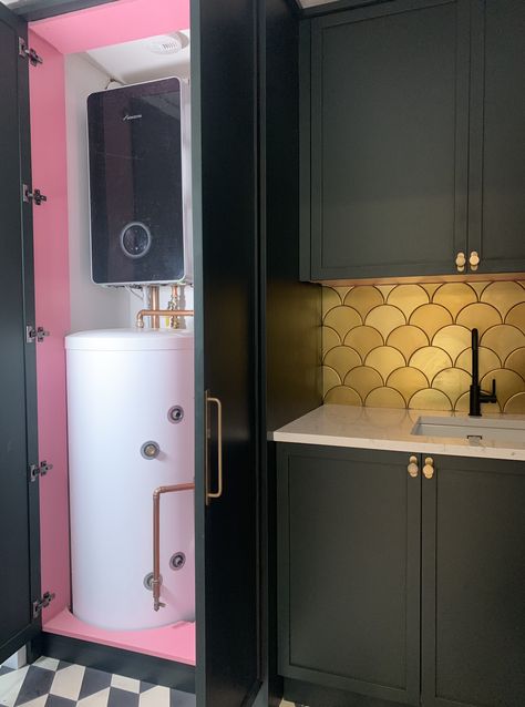 https://houselust.co.uk/blog/2020/12/31/choosing-the-right-boiler-with-worcester-bosch Boiler In Bathroom, Bathroom With Boiler, Boiler Room Ideas, Box In Boiler Ideas, Boiler Cupboard Ideas, Built In Boiler Cupboard, Boiler In Downstairs Toilet, Boiler Cover Ideas, Boxed In Boiler