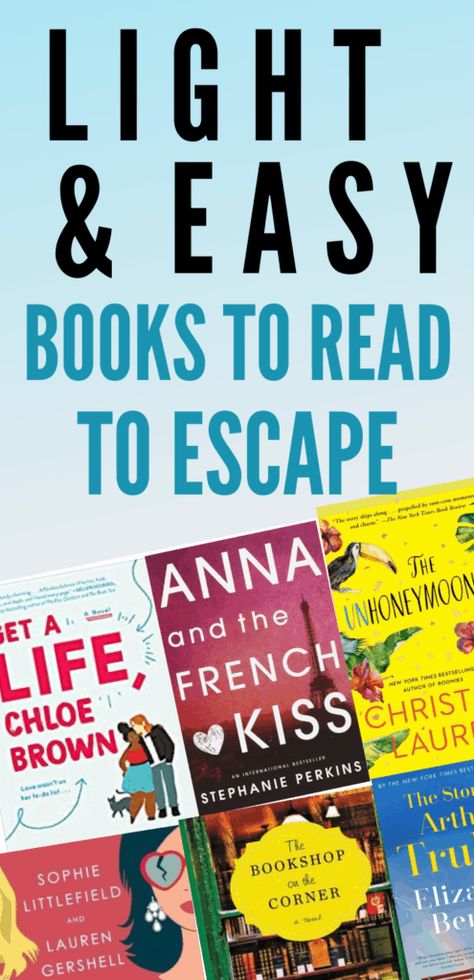 Feeling a little bleak and looking for things to do while home to take your mind off things? Crack open a good book -- namely these light and easy books that will help you escape. Full of heartwarming and lighthearted reads, books that will uplift and just light & easy reads in all sorts of genres. These light reading book recommendations seriously will help provide solace when you just can't concentrate. #books Easy Books To Read, Light Reading Books, Feel Good Books, Easy Books, Historical Fiction Books, Book Suggestions, Book Blogger, Best Books To Read, Books For Teens