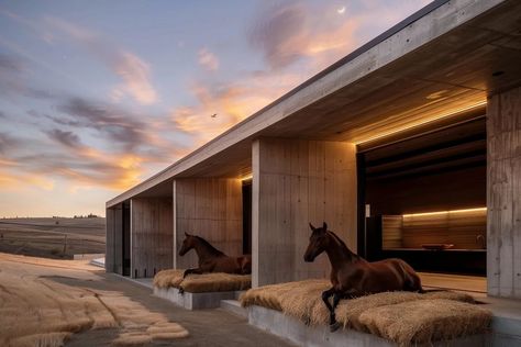 relaxing at the ranch #imagine #midjourneyarchitect #midjourney #artificialintelligence #artificialarchitecture #artificialsketchbook #designboom #architecture #design #generativedesign #ranch #theranch #equestrian #stargazing Modern Stables, Lion Gate Portal, Mountain Resort Architecture, Ranch Architecture, Lion Gate, Farm Architecture, Equine Facility, California Farmhouse, Iceland Volcano