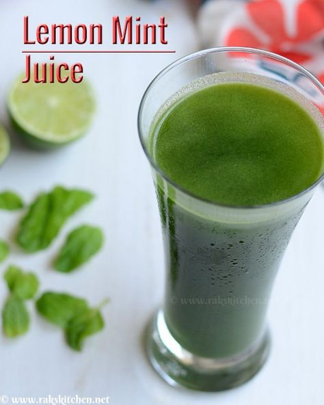 Home Mint Juice Recipe, Lemon Mint Juice, Juices To Make, Mint Juice, Juice Ideas, Fruits Juice, Mint Drink, Lemon And Mint, Garden Dinner