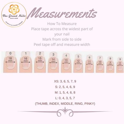 Measure Nails For Press Ons, Press On Nail Sizes Chart, How To Measure Press On Nails Size, How To Measure For Press On Nails, How To Measure Your Nails For Press Ons, Measuring Nails For Press Ons, Press On Nail Measurement Chart, How To Properly Put On Press On Nails, How To Measure Nail Size