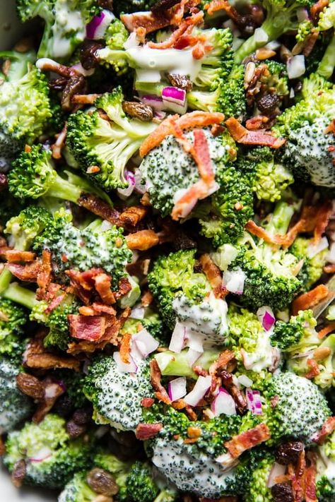 Brócoli Salad, Crunchy Broccoli Salad, Broccoli Salad With Raisins, Crunchy Broccoli, Easy Broccoli Salad, The Modern Proper, Modern Proper, How To Make Broccoli, Broccoli Salad Bacon