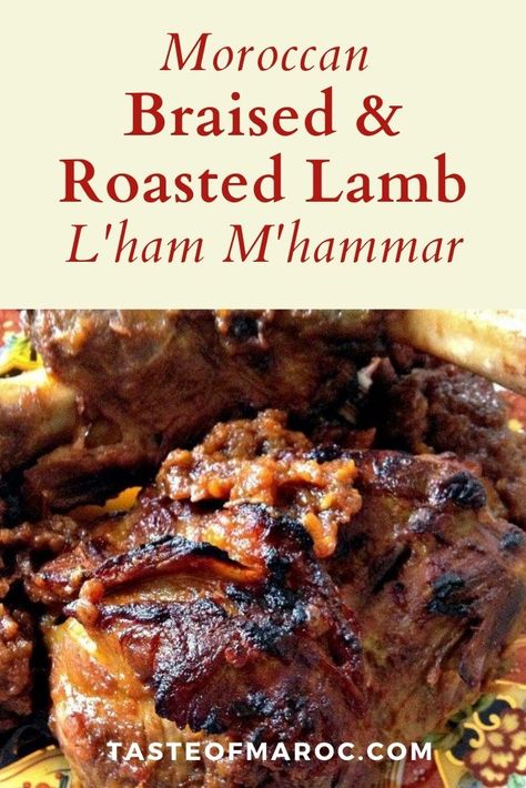 Moroccan Braised Lamb Shanks, Moroccan Roast Lamb, Moroccan Lamb Shank, Medeteranian Lamb Recipes, Moroccan Menu Ideas, Arab Lamb Recipes, Moroccan Lamb Shoulder, Lamb Shank Recipe Middle Eastern, Arabic Lamb Dishes