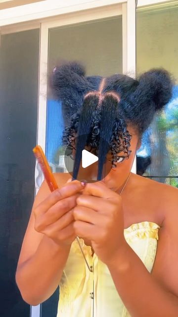 2 Ponytails Natural Hair, Natural Hair Ponytail Styles Afro Puff, 4c Ponytail Hairstyles, Drawstring Ponytail Hairstyles, High Ponytail Styles, Two Ponytail Hairstyles, Natural Hair Ponytail, Afro Ponytail, Two Ponytails