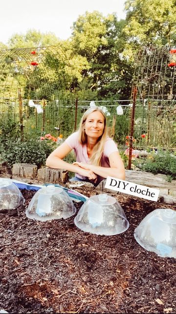 CARRIE👩🏼‍🌾 Home + Farm + DIY on Instagram: "Humidity domes or garden cloches are functional and beautiful but the solid glass ones come with a heavy price tag of around $40 each. Either way the goal is creating a humid environment for germination of your seeds and so i hope this $2.50 DIY can bring you the same function and fancy on a budget that suits you!! . #gardenplants #gardengoals #gardentotable #gardentherapy #growfoodnotlawns #growyourfood #growwhatyoueat #growingfood #growfood #garde Glass Dome Decoration, How To Make Garden Cloches, Diy Plant Cloche Ideas, Garden Cloche Ideas, Plant Cloche Diy, Diy Plant Humidity Dome, Diy Garden Cloche Ideas, Garden Cloche Diy, Diy Humidity Dome