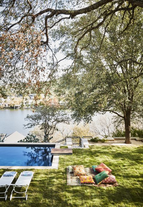 Tour Jensen and Danneel Ackles's Austin Home Photos | Architectural Digest Jensen Ackles House, Jensen And Danneel Ackles, Jensen And Danneel, Danneel Ackles, Lake Austin, Austin Homes, Celebrity Homes, Ranch Style Home, Celebrity Houses