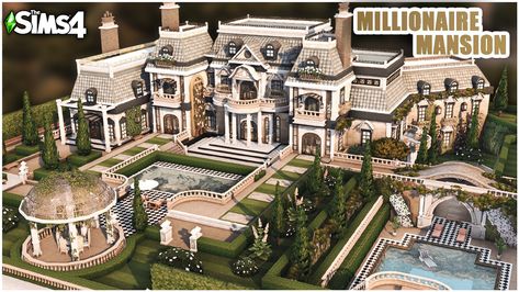 Mega Mansions Floor Plan Bloxburg, Sims 4 Fashion Designer Cc Furniture, Landgraab Mansion, Mansion Layouts, Sims 4 Palace, Sims 4 Mansion, Millionaire Mansion, Vintage Mansion, Castle Layout