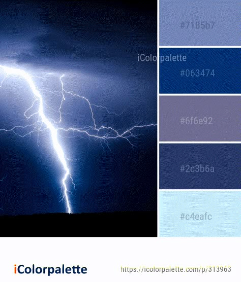 Storm Color Palette, Lightning Mage, Thunder Sky, Blue Color Pallet, Lightning Images, Lightning Sky, Color Palette Theme, Lightning Thunder, Bracelet Colors