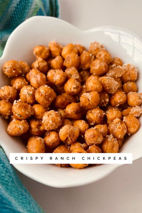 Ranch Roasted Chickpeas, Ranch Powder Recipe Meals, Dry Roasted Chickpeas, Ranch Chickpeas, Flavored Chickpeas, Roasted Garbanzo Beans, Garbanzo Bean Recipes, Oven Roasted Chickpeas, Legume Recipes