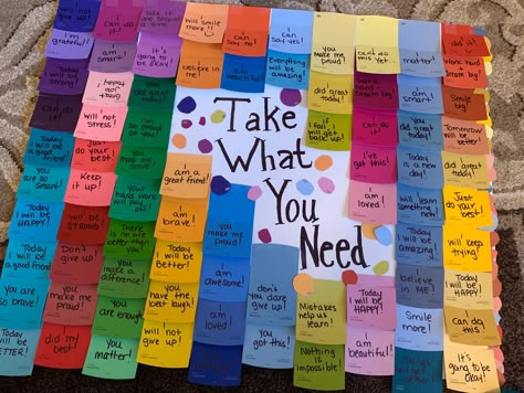 Bulletin Board Take What You Need, School Social Worker Bulletin Board Ideas, Pass On The Positivity Bulletin Board, Middle School Board Ideas, Positivity Bulletin Board Ideas, Emotional Wellness Bulletin Board, Social Officer Tryout Board, Middle School Affirmations, Sel Bulletin Board Ideas Middle School