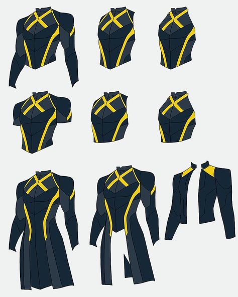 X Men Suits Marvel, Superhero Base Drawing, X Men Outfits, X Men Suit Design, X Men Uniform, X Men Concept Art, Xmen Outfits, Outfit Art Ideas, Superhero Costume Design