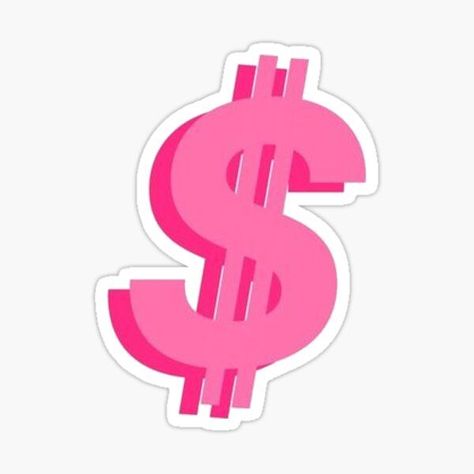 preppy pink money sign sticker #sticker #redbubble #pink #money #redbubble #sorority #college #preppy #aesthetic Pink Dollar Sign, Pink Money, Sign Sticker, Money Sign, Preppy Pink, Dollar Sign, Preppy Aesthetic, Sorority, Money