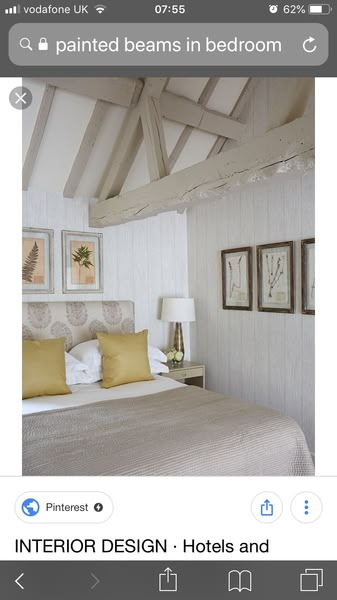 Paint these cottage beams white?? | Mumsnet Painted Cottage Beams, Painted Beams Ceiling Cottage, White Beamed Ceiling, White Painted Beams Ceiling, Painted Beams Living Room, Beams Ceiling Painted, Painting Beams Ceiling, White Beams Living Room, Painted Beams Cottage