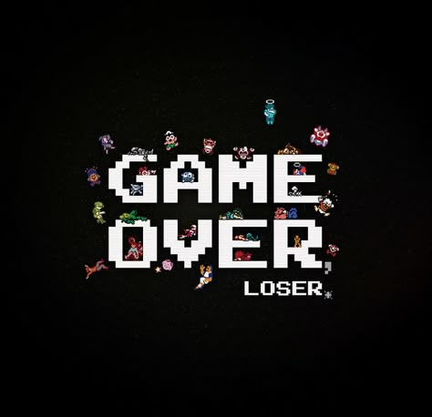 Game Over, Loser. by Dash Coleman, via Flickr Pc Games Wallpapers, Sf Wallpaper, Cyberpunk Games, Typography Shirt Design, Gamer Girls, Vintage Video Games, Friends Wallpaper, Space Invaders, Retro Videos