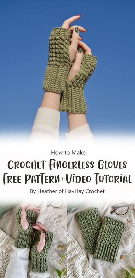 Easy Crochet Fingerless Gloves Free, Crochet Gloves Tutorial, Crochet Fingerless Gloves Free Pattern Easy, Hayhay Crochet, Fingerless Gloves Free Pattern, Easy Crochet Fingerless Gloves, Gloves Free Pattern, Gloves Ideas, Crochet Fingerless Gloves Free Pattern