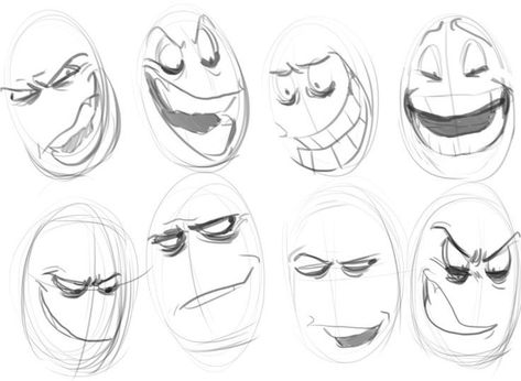 Mouth Sound Reference, Funny Facial Expressions Drawing, Over Exaggerated Facial Expressions, Cartoon Face Tutorial, Cute Smile Reference, Sneering Expression Drawing, Face Expressions Reference Drawing, Sneeze Drawing Reference, Cartoon Expression Reference