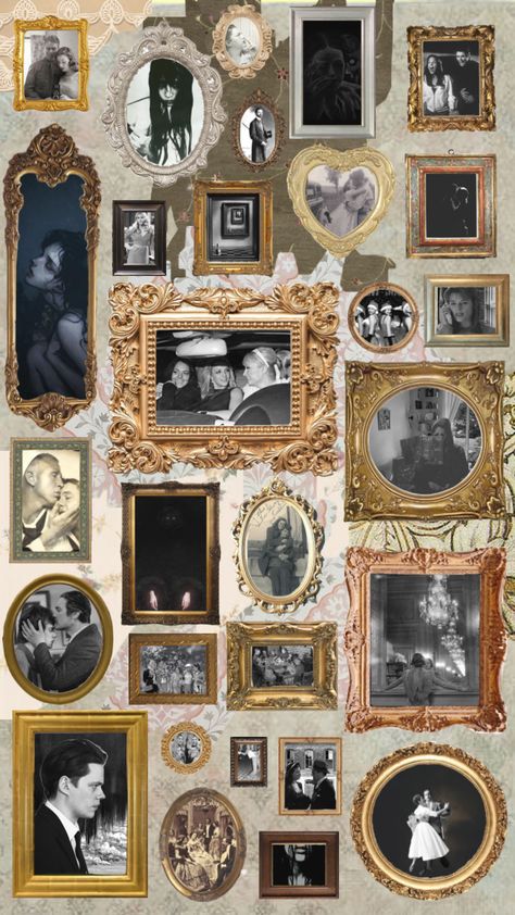 #vintage #wall #old #photos #oldphotos #vintagephotos #frames #photofames Vintage Picture Frame Wall Collage, Shuffle Stickers, Photo Studio Interior, Family Frame Wall, Magazine Wall Art, Alevel Art, Vintage Family Photos, Frame Wall Collage, Family Collage