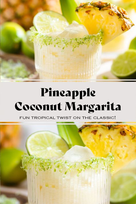 Creamy Margarita Recipe, Coconut Cream Cocktail, Drinks With Coconut Cream, Summer Margarita Recipes, Pineapple Coconut Mojito, Fruity Margarita Recipe, Pineapple Coconut Margarita, Summer Beach Drinks, Beach Margarita