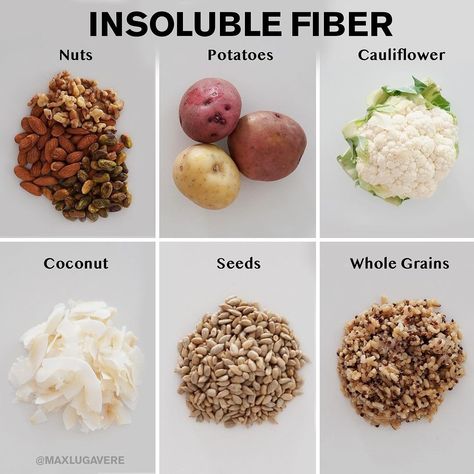 FIBER BENEFITS (SWIPE for more and save this post!) 👇🏼⁣⁣⁣⁣⁣ ⁣⁣⁣⁣⁣ ⁣⁣ When it comes to fiber, there’s no one-size-fits-all approach. Lots… | Instagram Eating For Gut Health, Max Lugavere, Insoluble Fiber, Fiber Benefits, Cauliflower Potatoes, Gut Healing Recipes, Gi Tract, Soluble Fiber, Fiber Foods