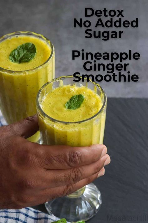 Pineapple Ginger Smoothie, Blendjet Smoothies, Smoothie Factory, Meta Boost, Ginger Smoothie Recipes, Probiotic Smoothie, Ginger Pineapple, Carrot Juice Recipe, Pineapple Detox