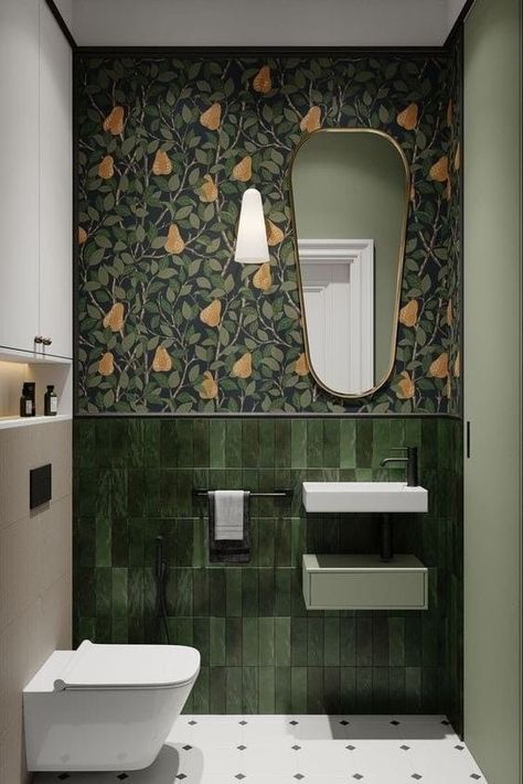 Small Downstairs Toilet, Wc Design, Bath Inspiration, Washroom Design, Deco Studio, Deco Bathroom, Small Toilet, Downstairs Toilet, Bathroom Design Decor