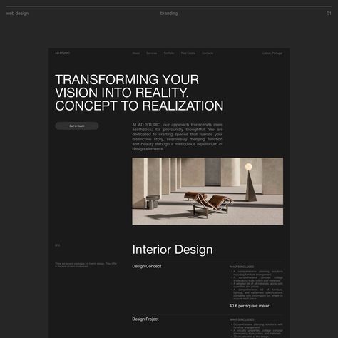 Elegant Website Design for European Interior Design Agency with minimalism and sophistication. Tailor-made images, strict grid, and magazine aesthetics by Midjourney. Smooth animations add serenity. #INSAIM #Webflow #AIDesign #Webdesign European Interior Design, Elegant Website Design, Elegant Minimalism, Ux Ui, Logo Branding Identity, Identity Logo, Interface Design, Ui Ux Design, Design Agency